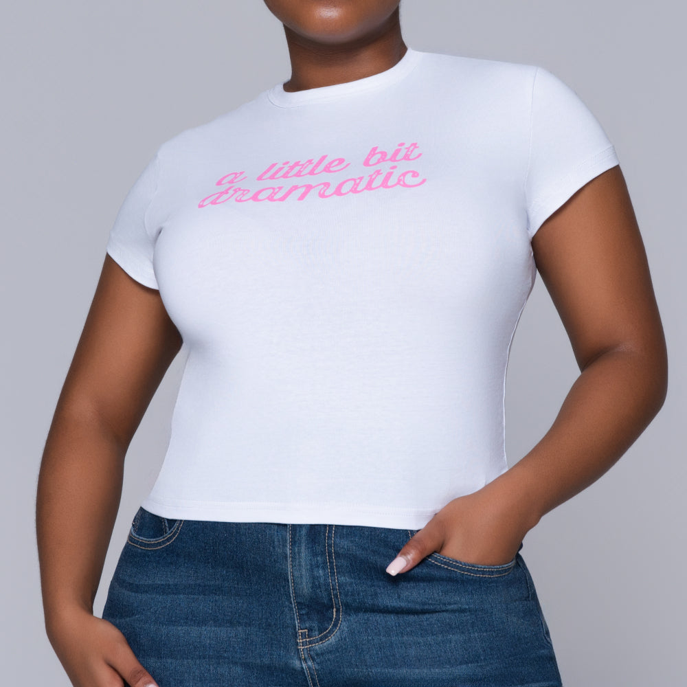 Optical White Front Print Top