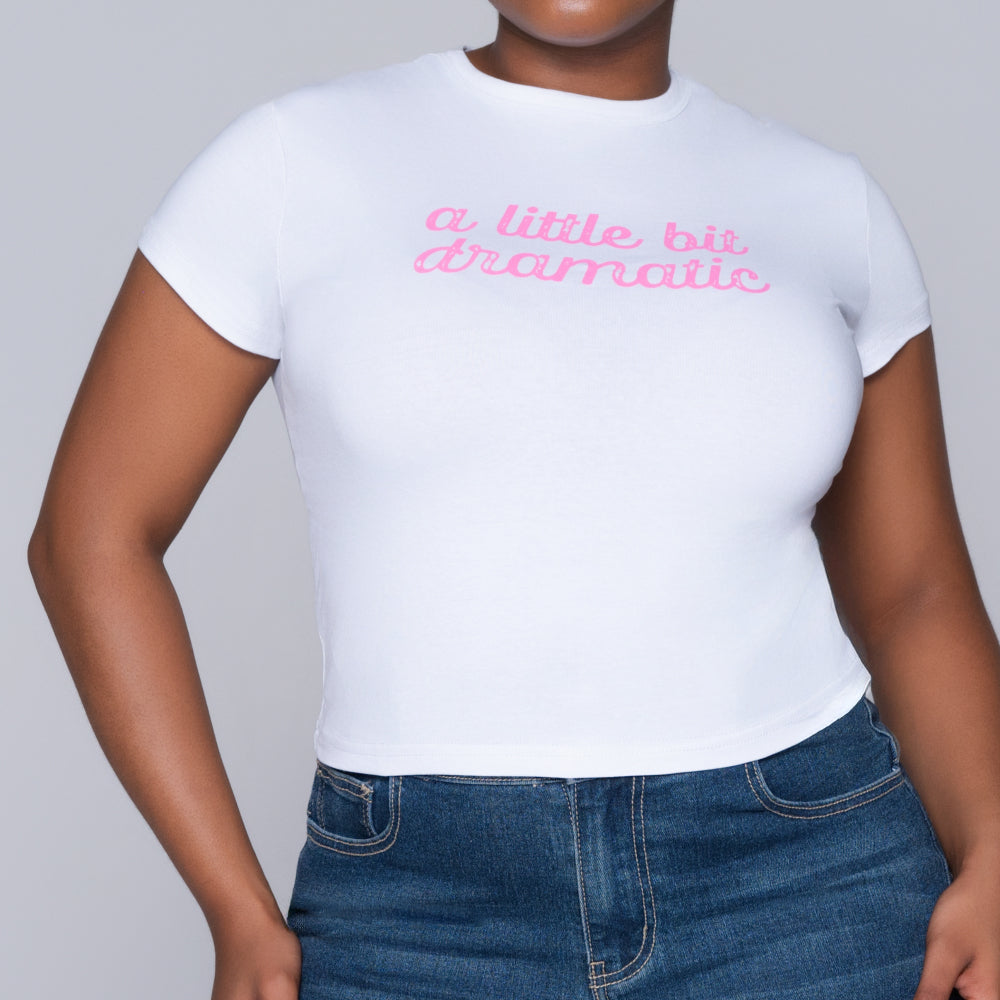 Optical White Front Print Top