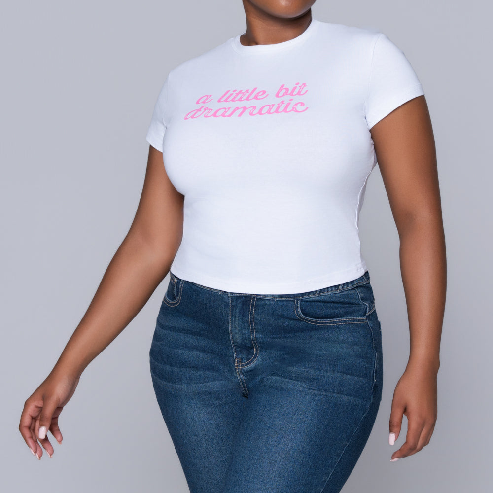 Optical White Front Print Top