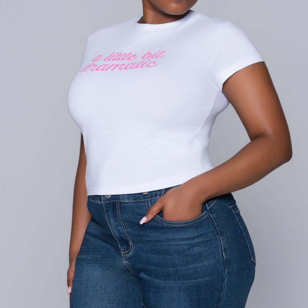 Optical White Front Print Top