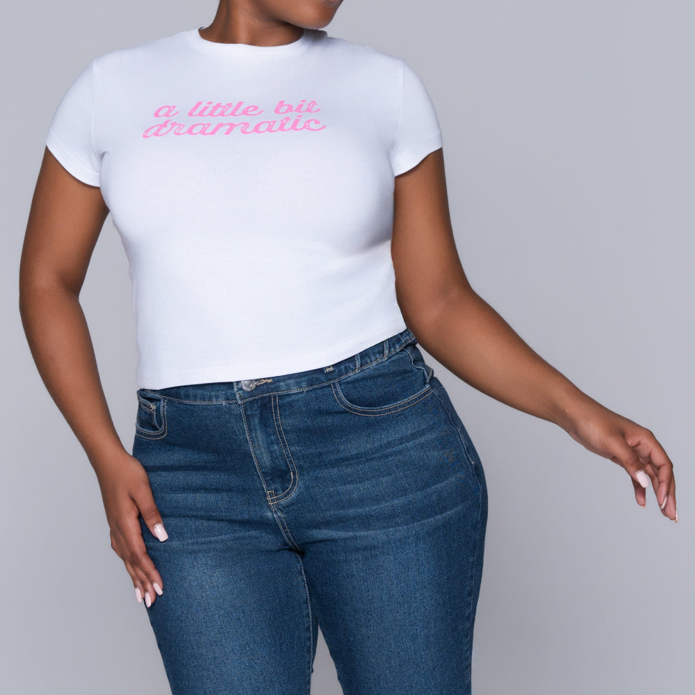 Optical White Front Print Top