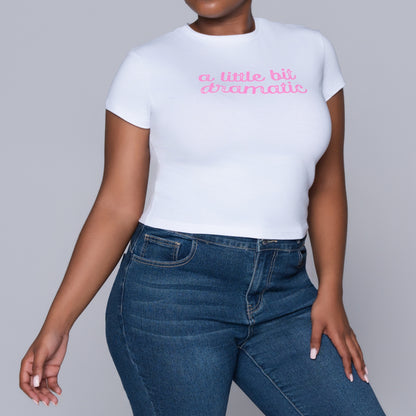 Optical White Front Print Top