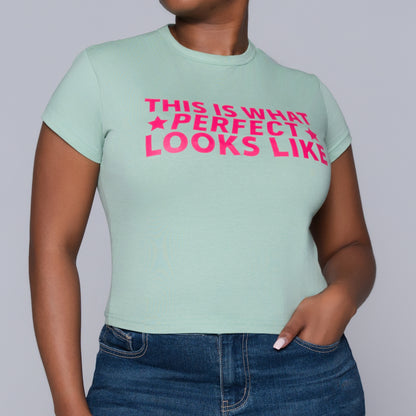 Sage Front Print Top