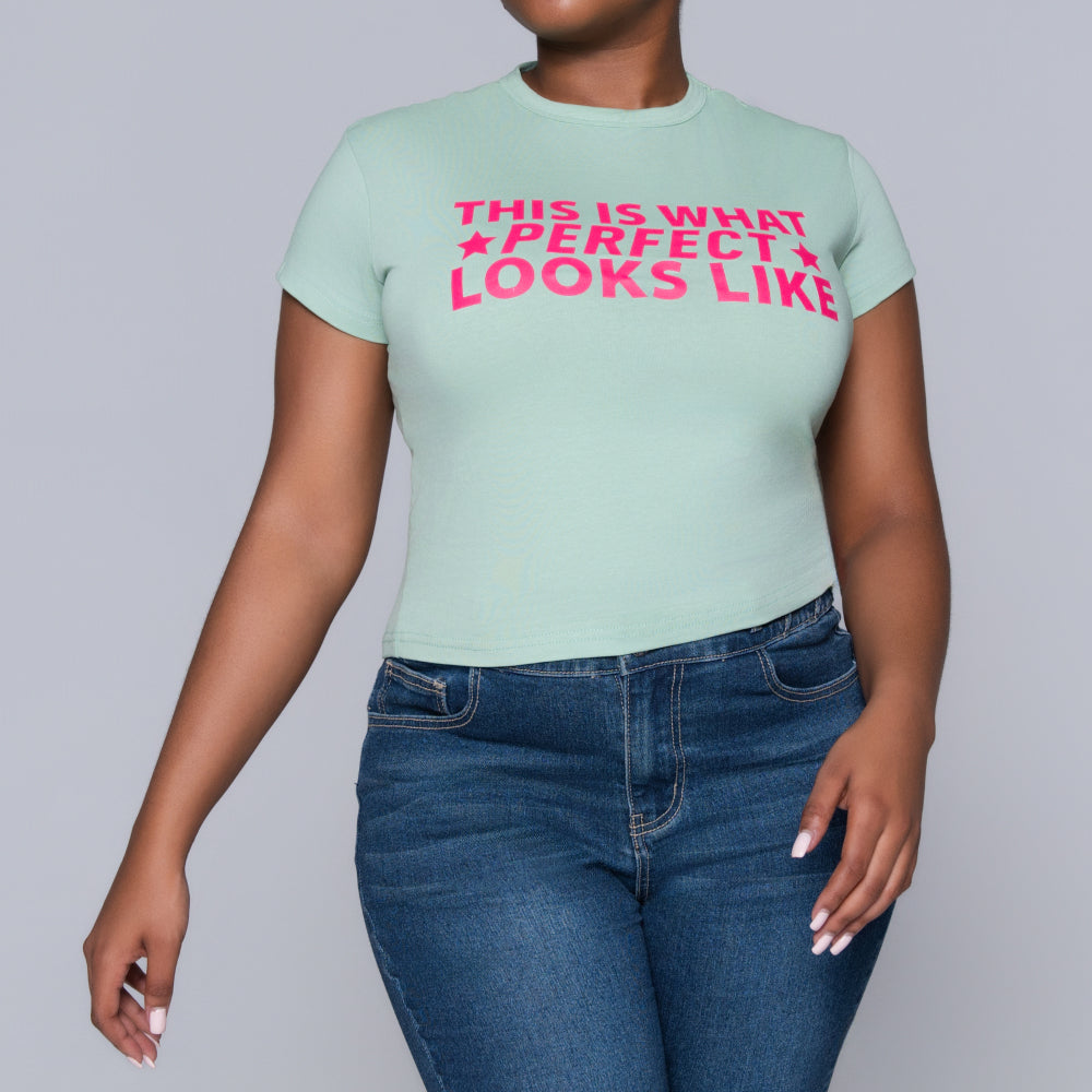 Sage Front Print Top