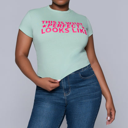 Sage Front Print Top