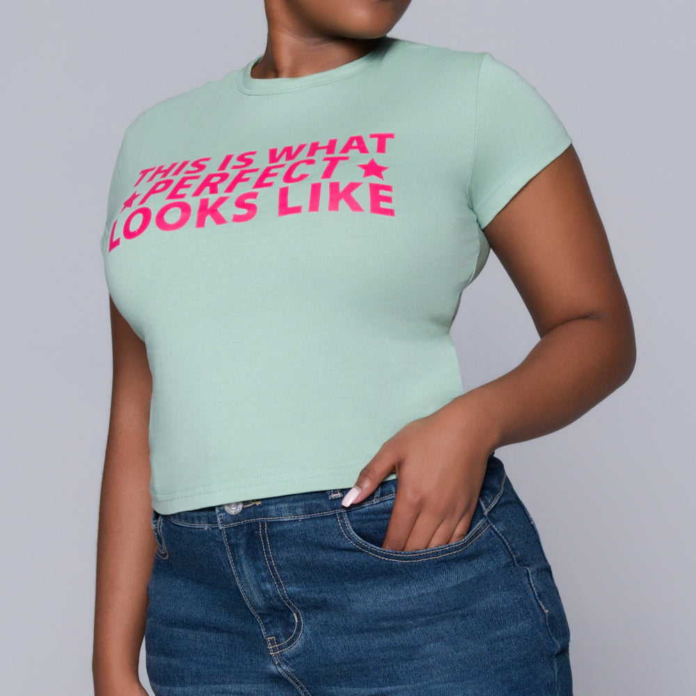 Sage Front Print Top