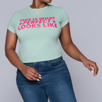 Sage Front Print Top