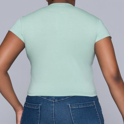 Sage Front Print Top