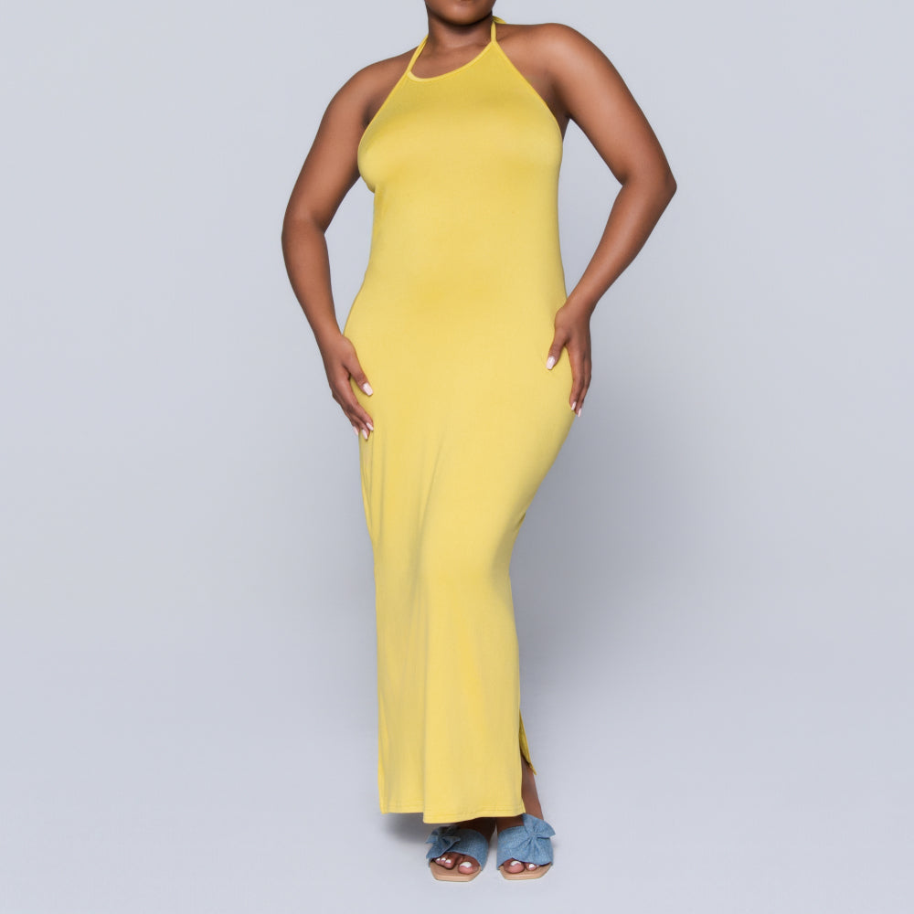 Ochre Halter Neck Dress