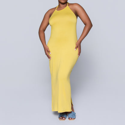 Ochre Halter Neck Dress