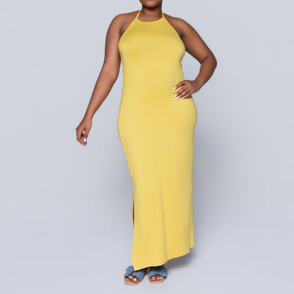 Ochre Halter Neck Dress