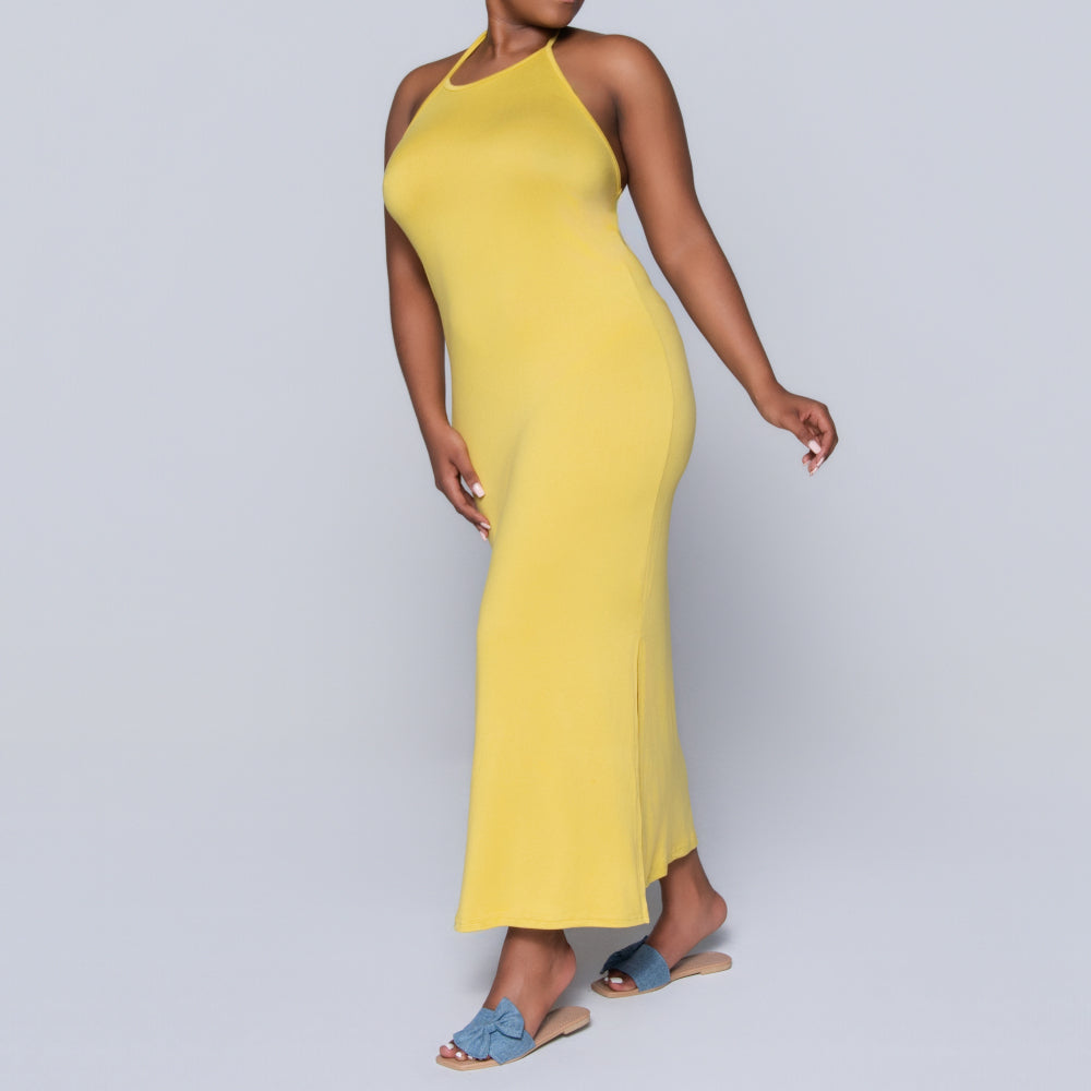 Ochre Halter Neck Dress