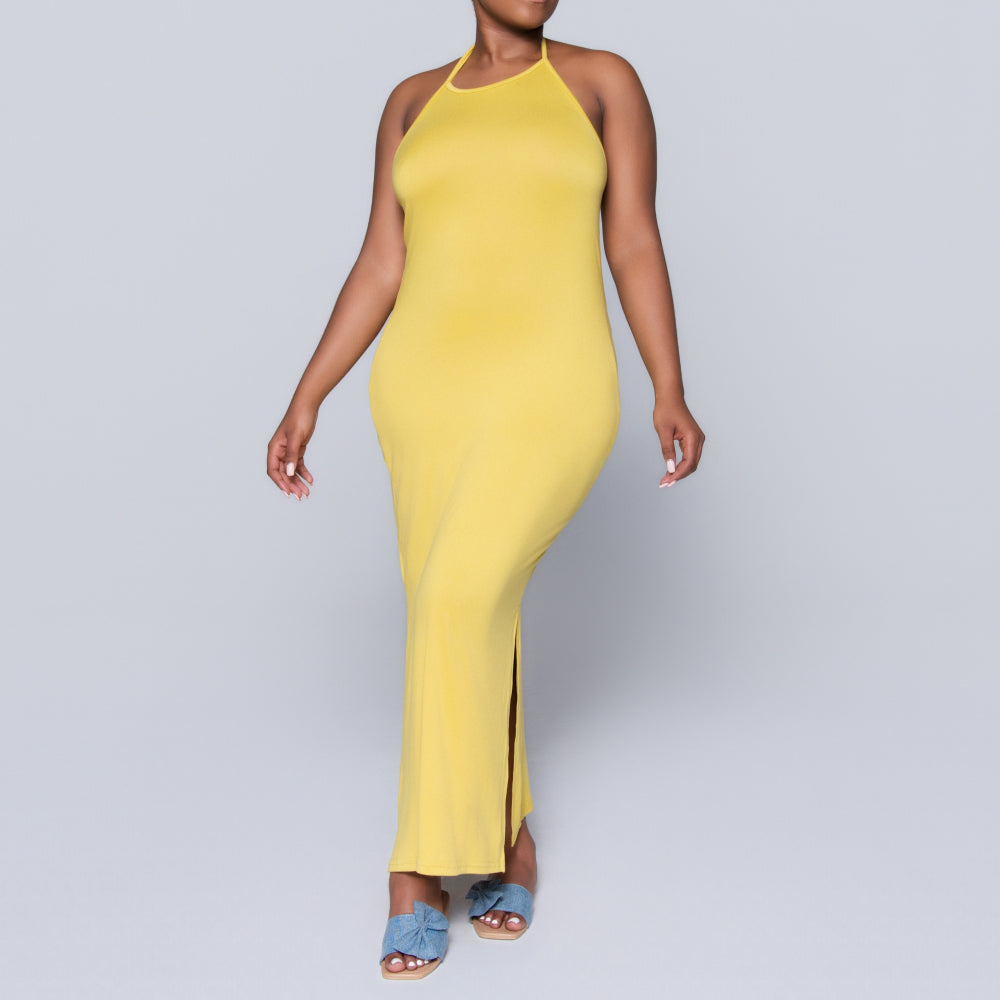 Ochre Halter Neck Dress