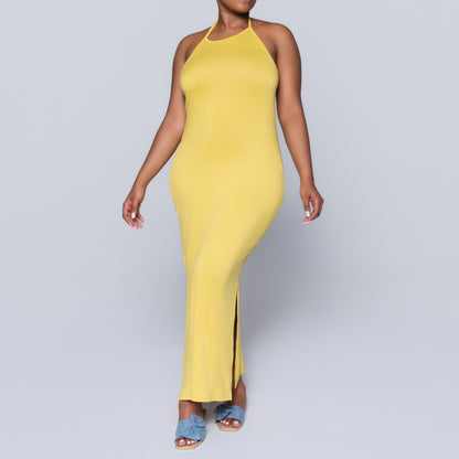Ochre Halter Neck Dress