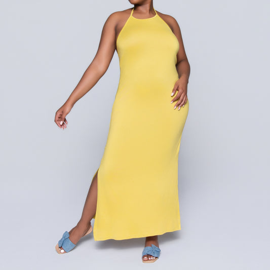 Ochre Halter Neck Dress
