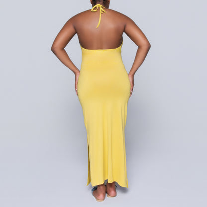 Ochre Halter Neck Dress