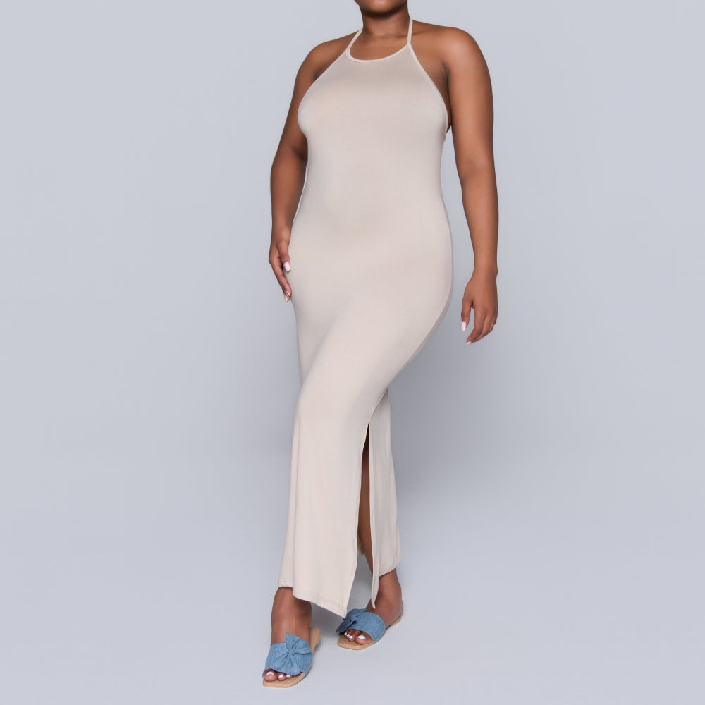 Stone Halter Neck Dress