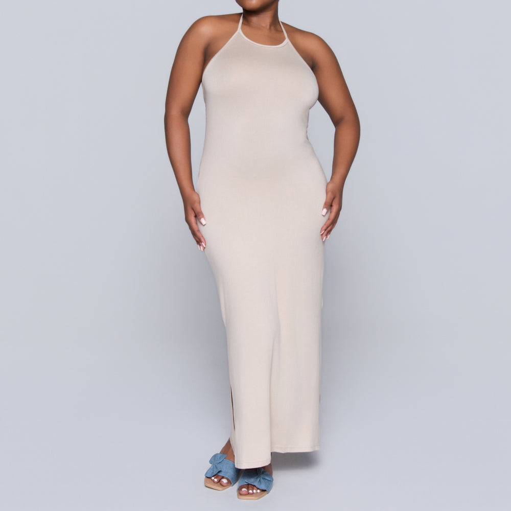 Stone Halter Neck Dress