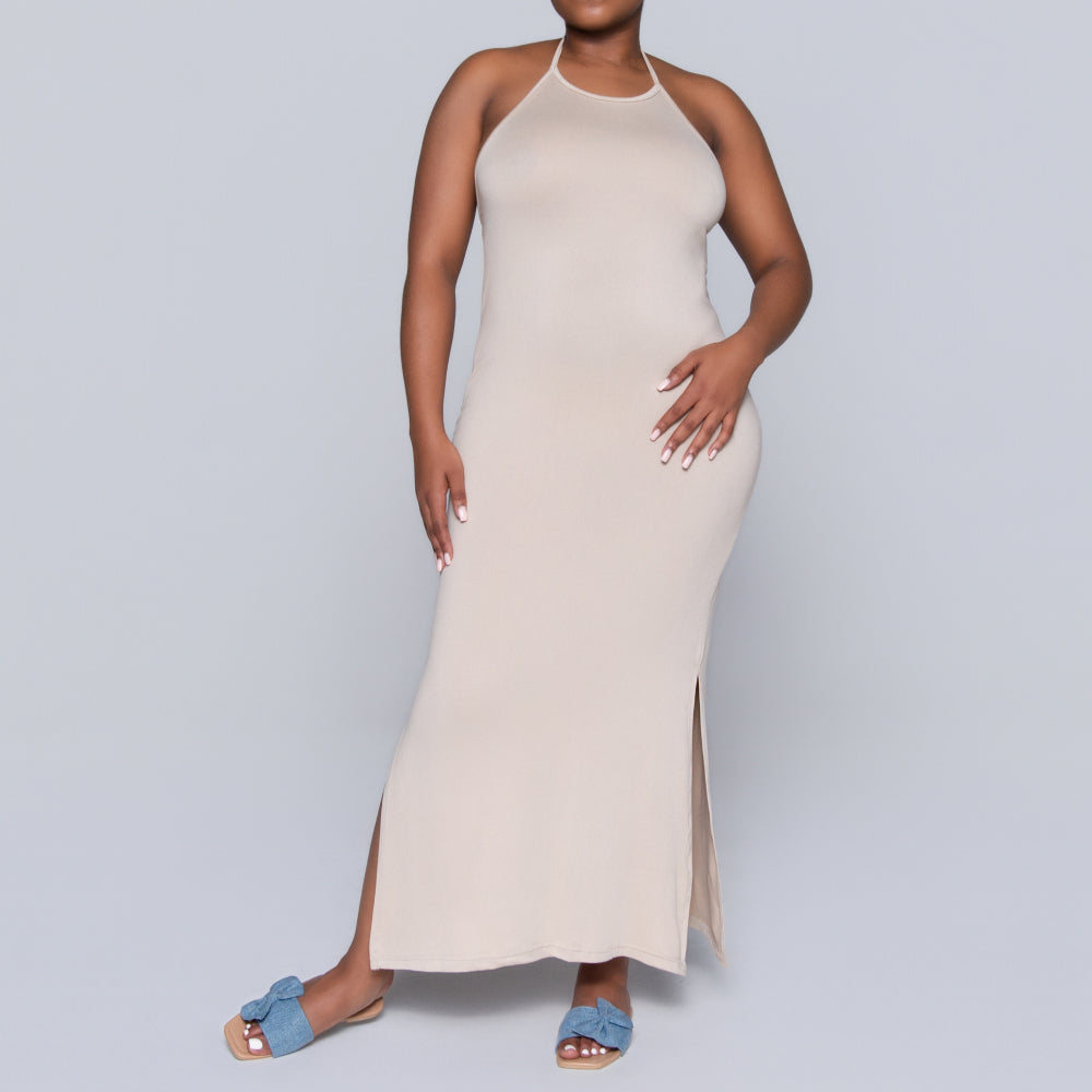 Stone Halter Neck Dress