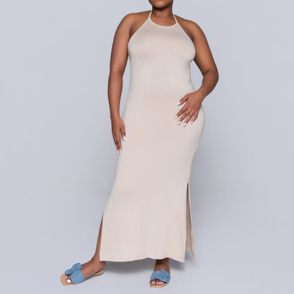 Stone Halter Neck Dress