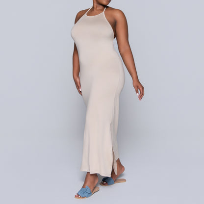 Stone Halter Neck Dress