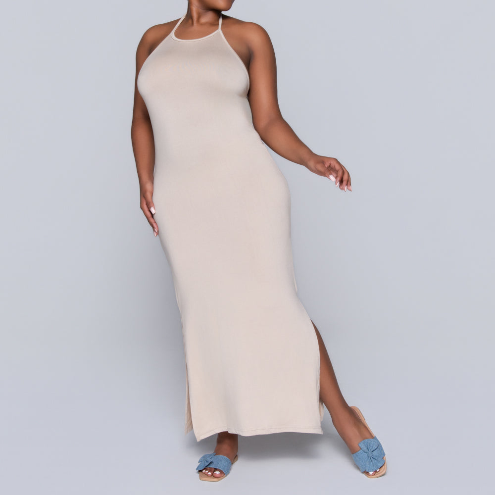 Stone Halter Neck Dress