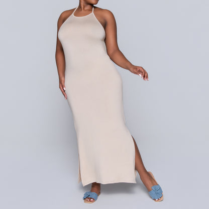 Stone Halter Neck Dress
