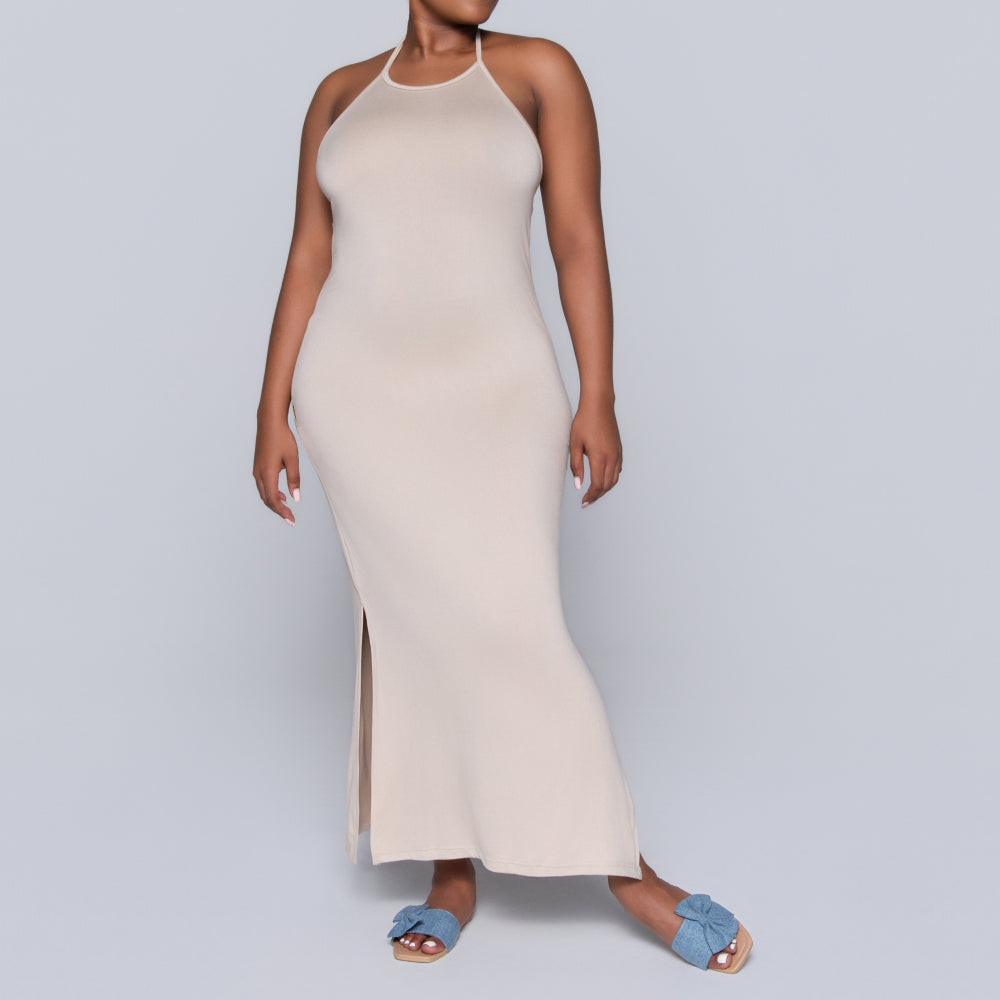 Stone Halter Neck Dress