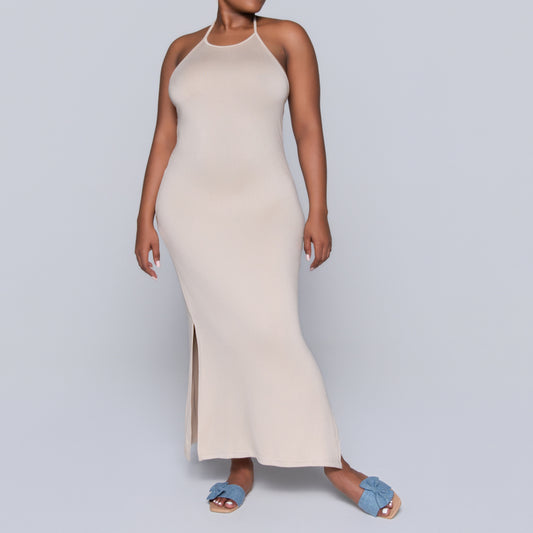 Stone Halter Neck Dress