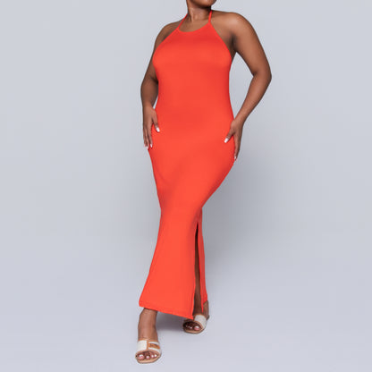 Terracotta Halter Neck Dress
