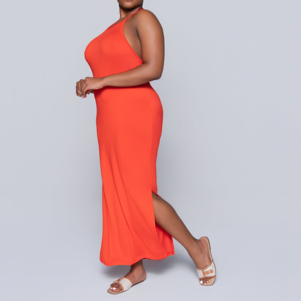 Terracotta Halter Neck Dress