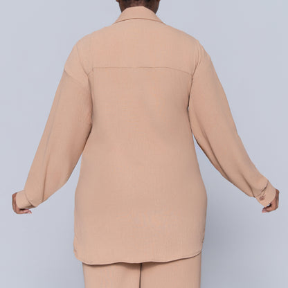 Camel Airflow Button Down Top