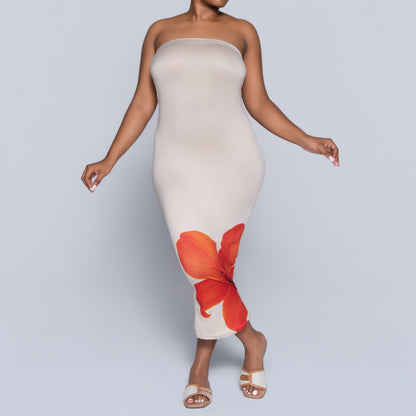 Front Print Boobtube Dress