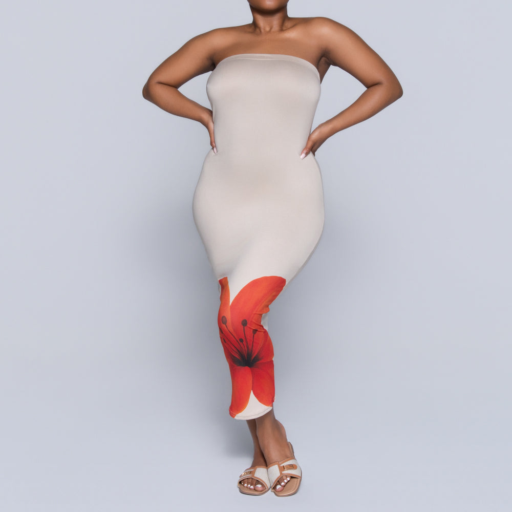 Front Print Boobtube Dress