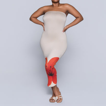 Front Print Boobtube Dress