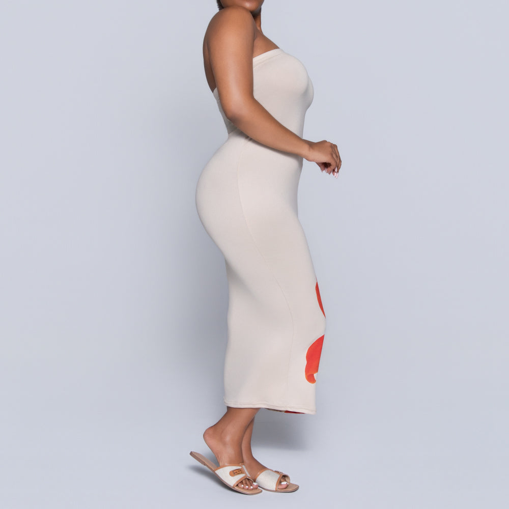 Front Print Boobtube Dress