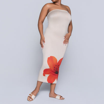 Front Print Boobtube Dress