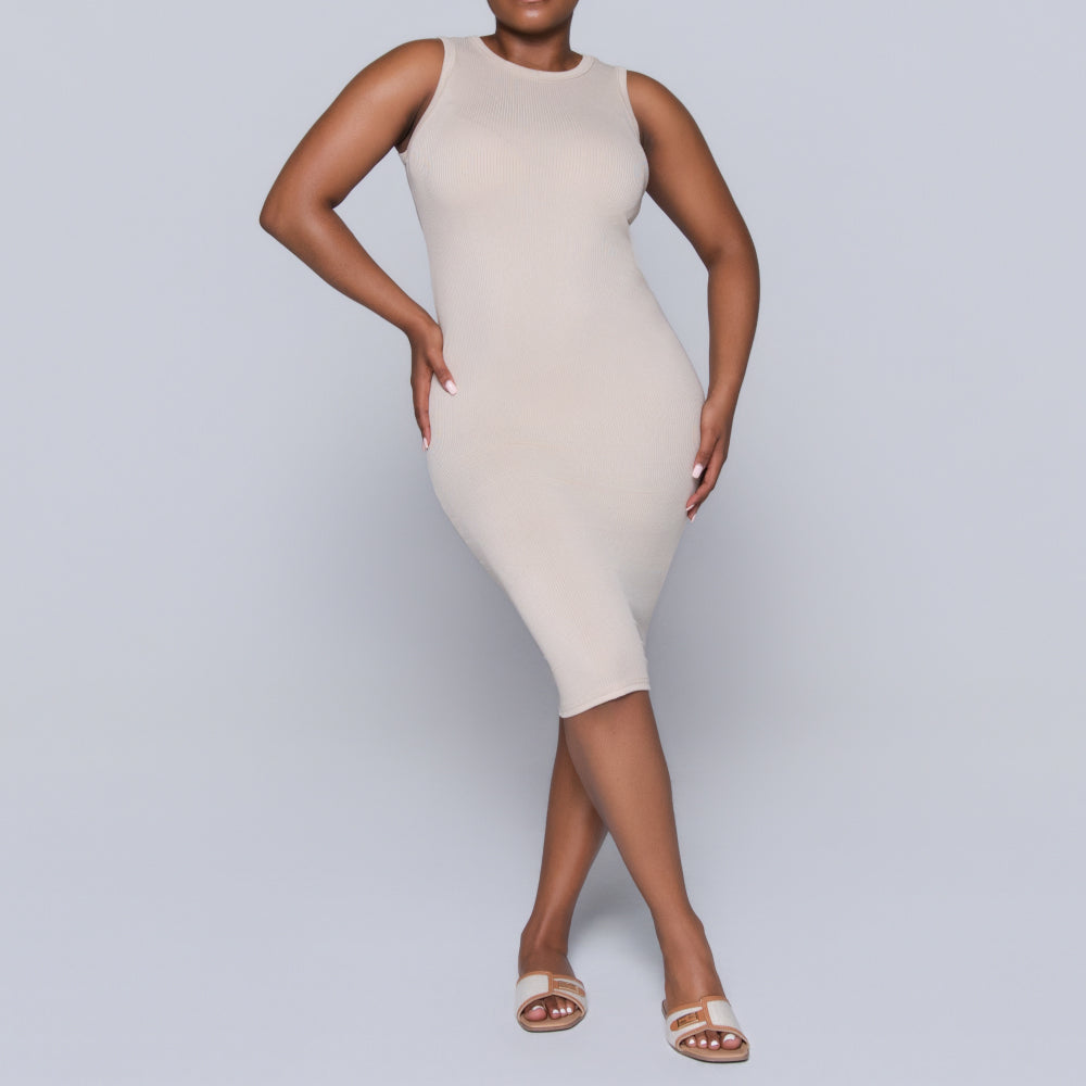 Stone Sleeveless Rib Dress