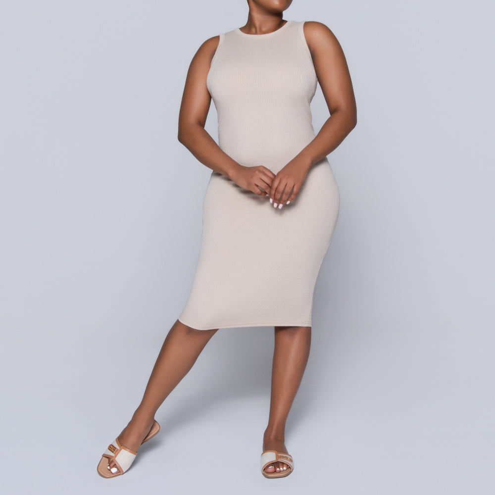 Stone Sleeveless Rib Dress