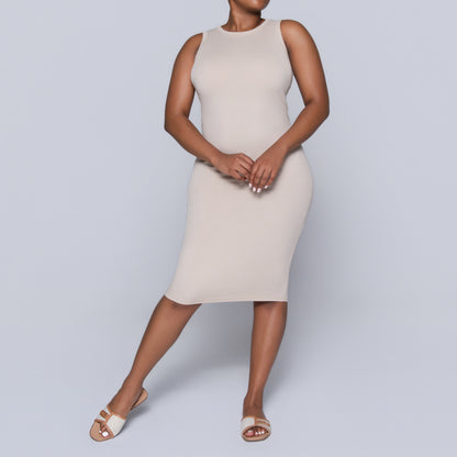 Stone Sleeveless Rib Dress