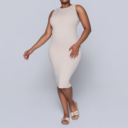 Stone Sleeveless Rib Dress