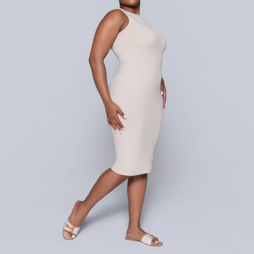 Stone Sleeveless Rib Dress