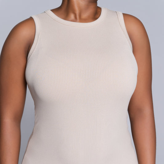 Stone Sleeveless Rib Dress
