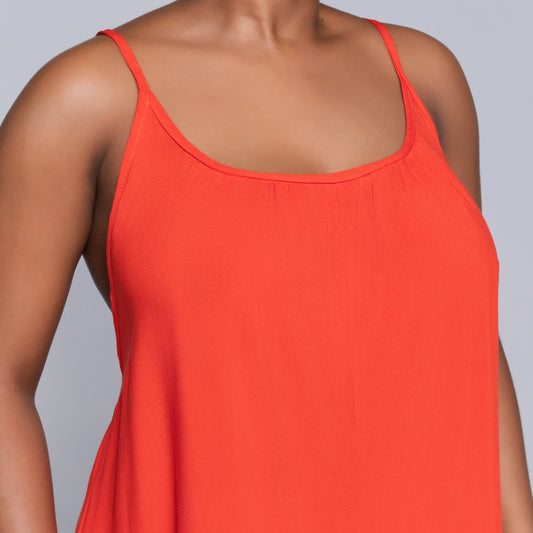 Strappy Terracotta Viscose Jumpsuit