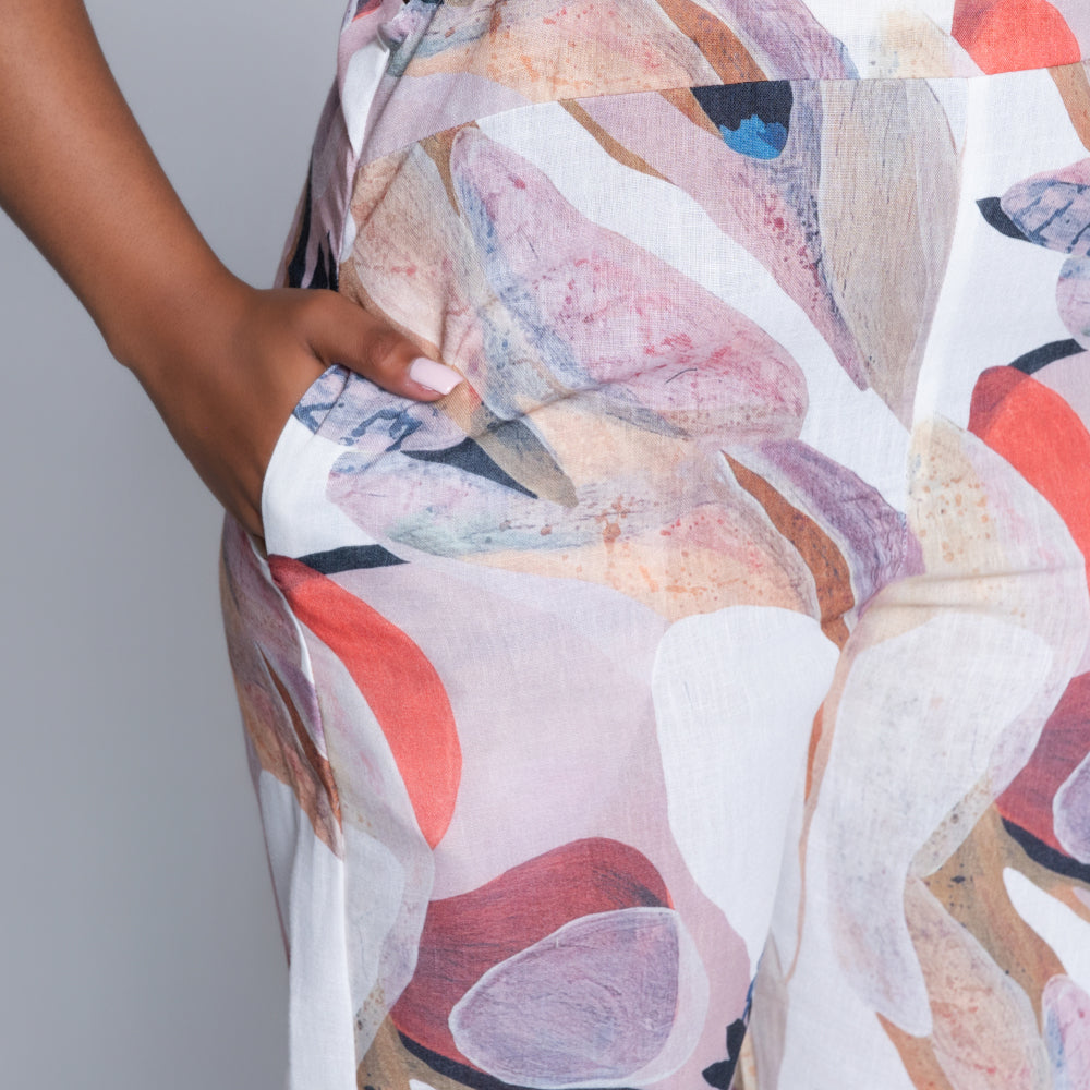 Brown Printed Jumpsuit