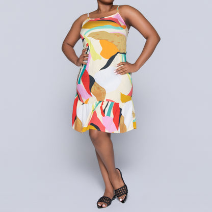 Printed Strappy Tiered Dress