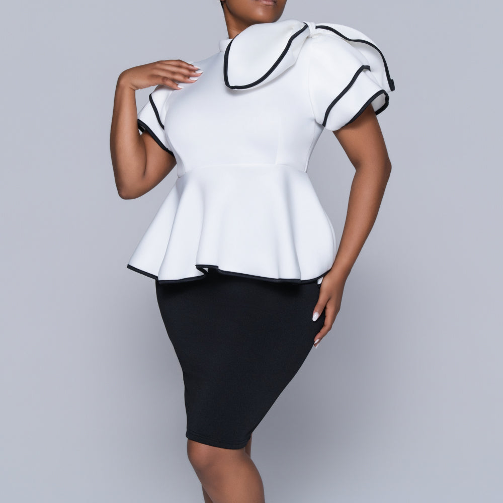 Flower Trim Scuba Top