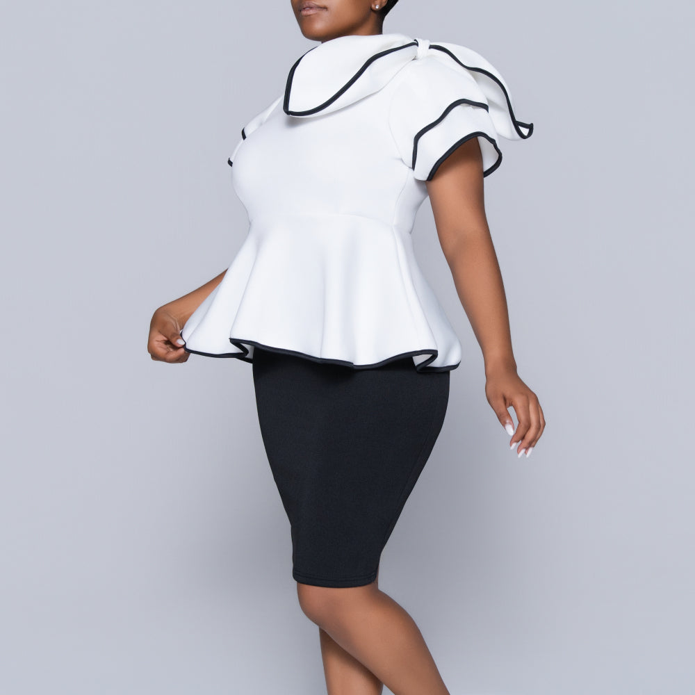 Flower Trim Scuba Top