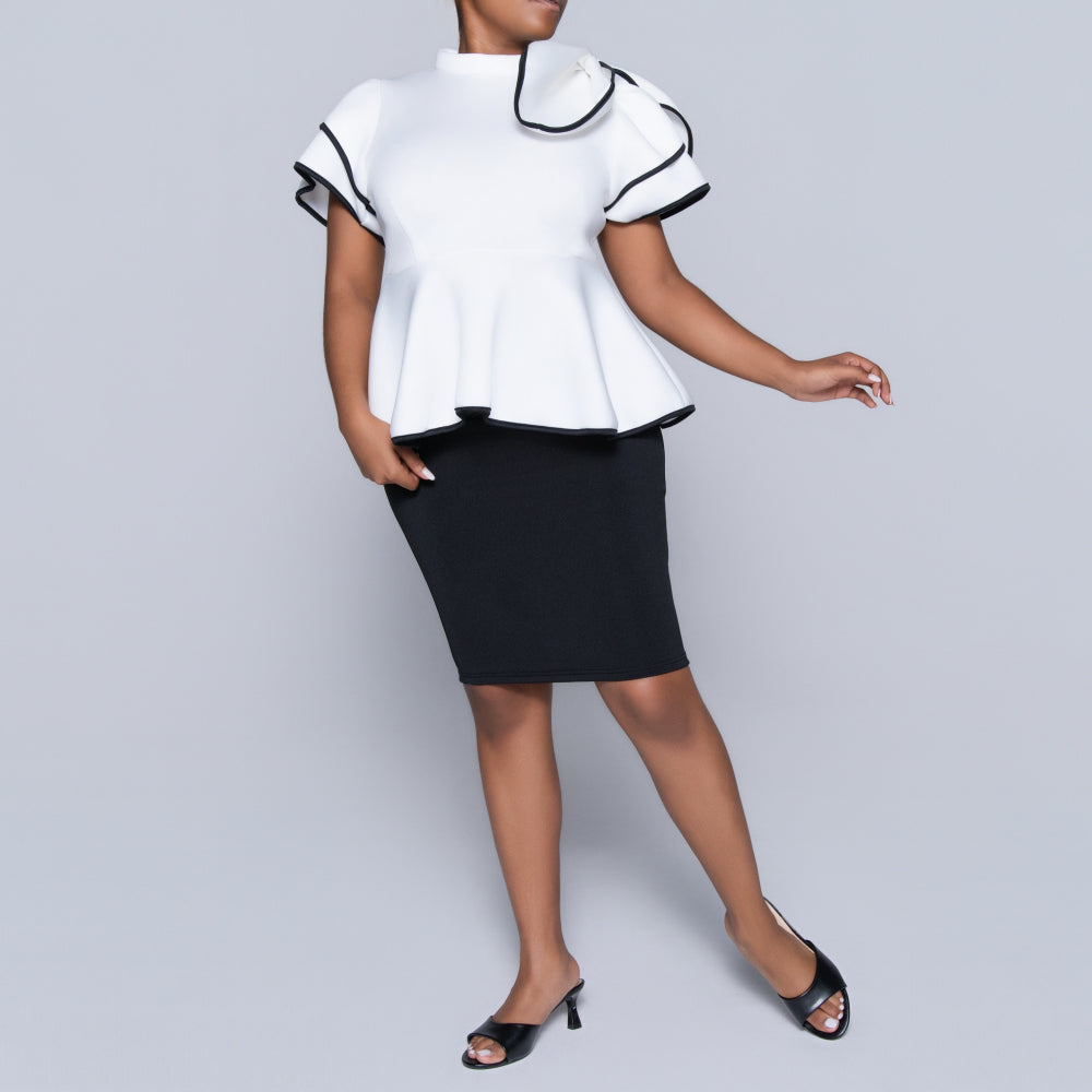 Flower Trim Scuba Top