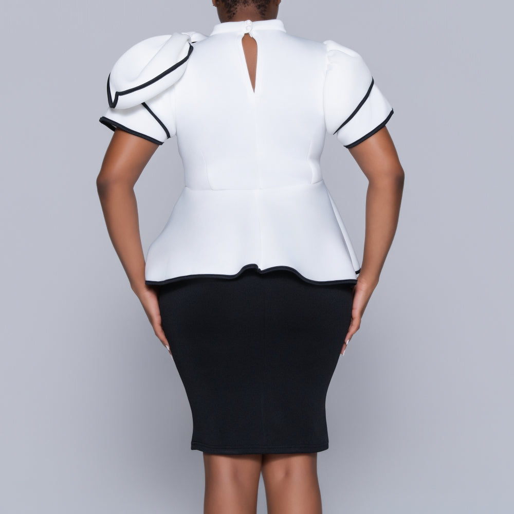 Flower Trim Scuba Top